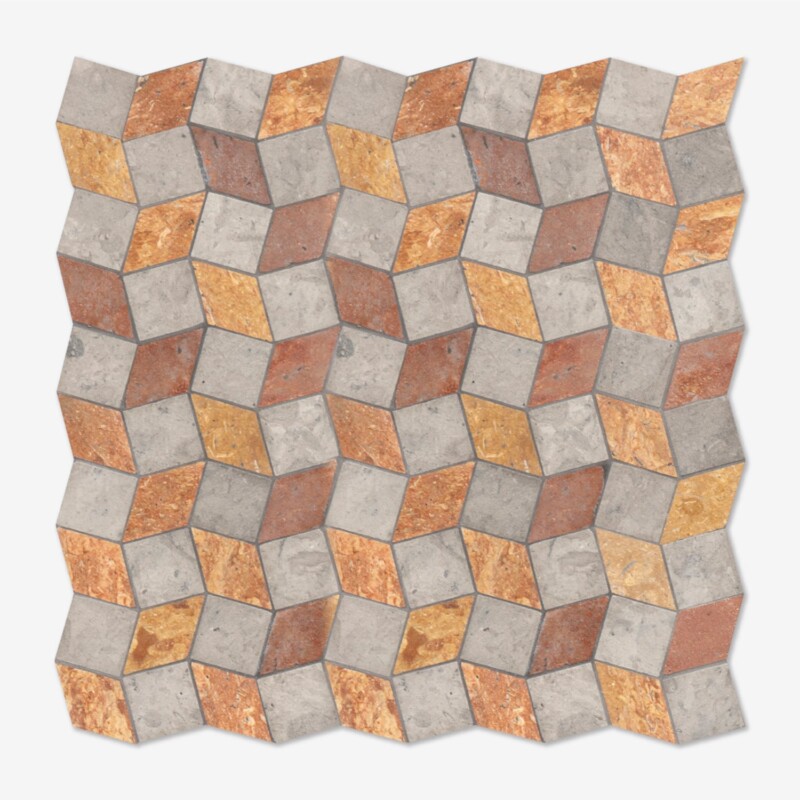 Beja Honed Limestone Mosaics 11 3/4x11 3/4