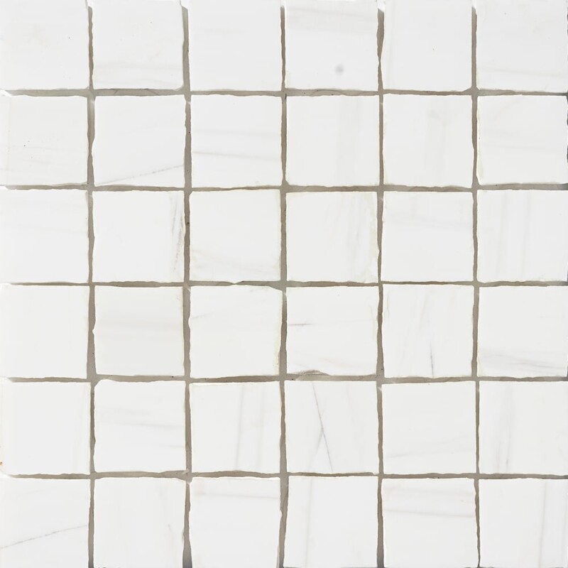 Bianco Dolomiti Honed Hand Clipped Marble Mosaics 12x12