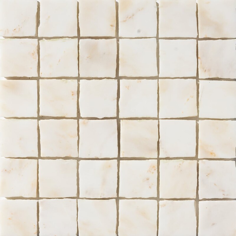 Calacatta Amber Honed Hand Clipped Marble Mosaics 12x12