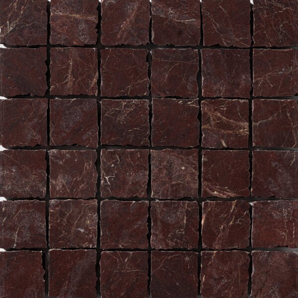 Red Bordeaux Honed Hand Clipped Marble Mosaics 12×12