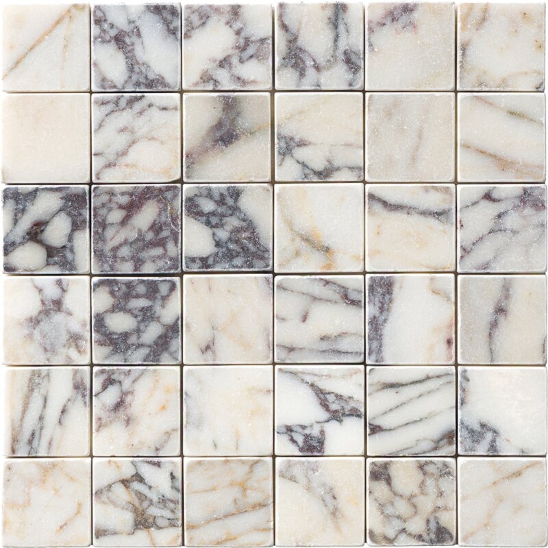 Afyon Violet Tumbled 2x2 Marble Mosaics 12x12