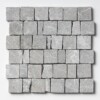 Iris Black Leather Hand Clipped 2×2 Marble Mosaics 12×12