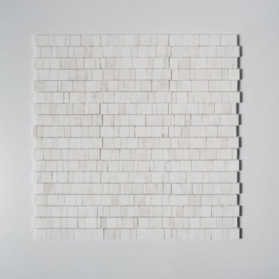 Bianco Dolomiti Honed Hand Clipped Staggered Joint 2xfl Marble Mosaics Random