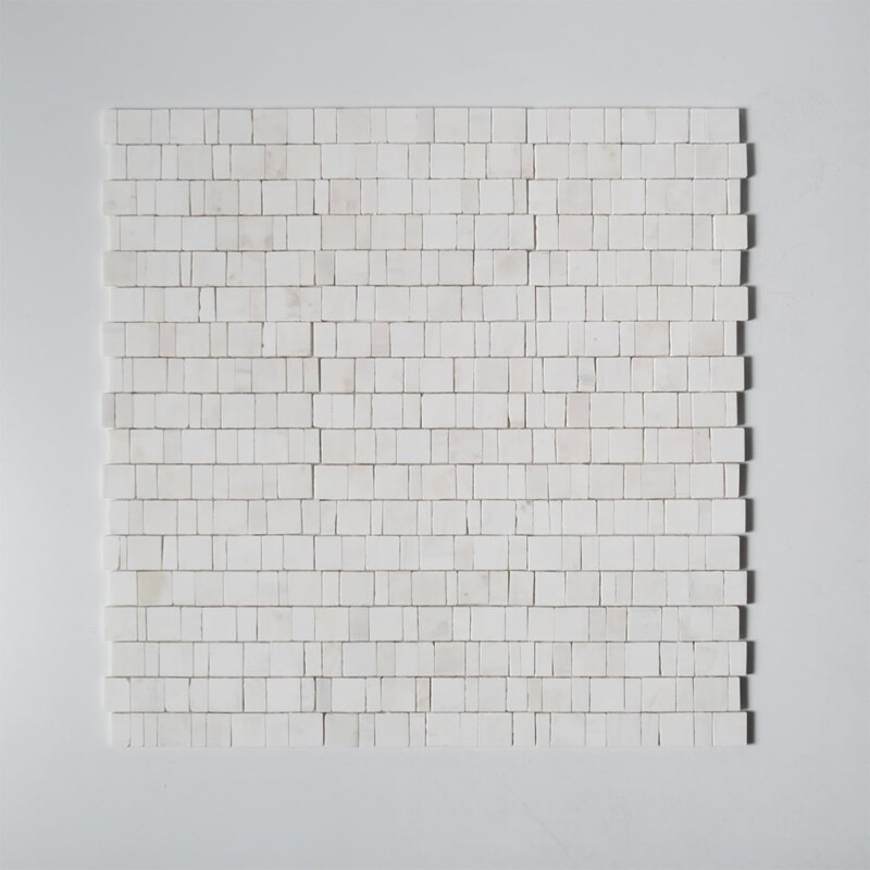 Bianco Dolomiti Honed Hand Clipped Staggered Joint 2xfl Marble Mosaics Random