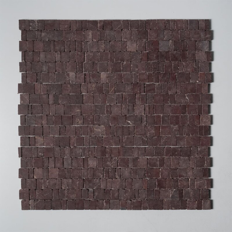 Red Bordeaux Honed Hand Clipped Staggered Joint 2xfl Marble Mosaics Random