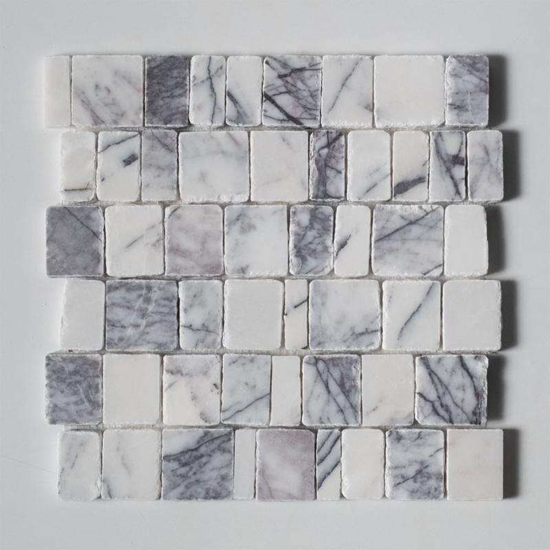Lilac Honed Hand Clipped Staggered Joint 2xfl Marble Mosaics Random