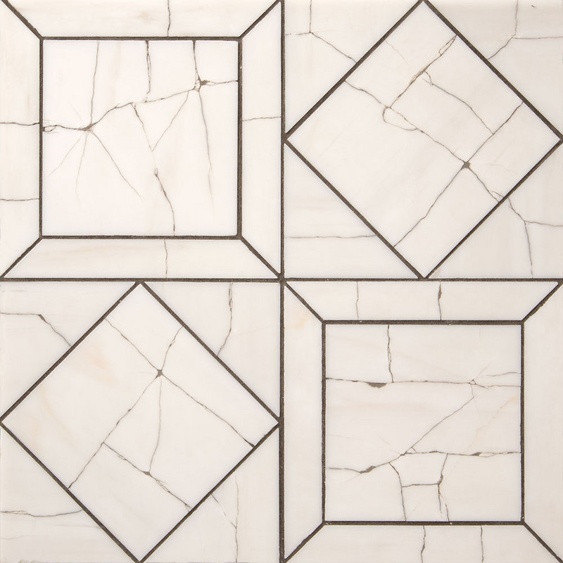 Bianco Dolomiti Honed Palazzo Marble Mosaic 12x12