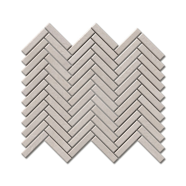 Simons Matte Herringbone 5/8×3 Glazed Terracotta Mosaic 10 7/16×12 13/16 Image