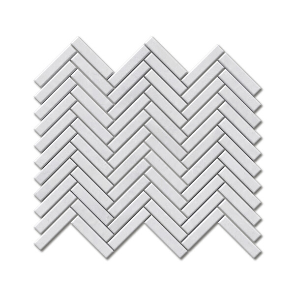Milos Matte Herringbone 5/8×3 Glazed Terracotta Mosaic 10 7/16×12 13/16 Image