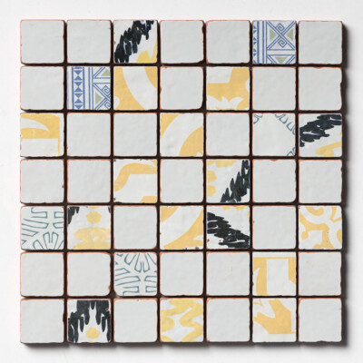 Antiqued Blend Multifinish 2x2 Glazed Terracotta Mosaics 12x12