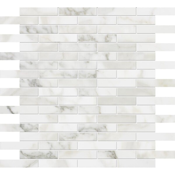 Calacatta Gold Polished 5/8×3 Marble Mosaic 12×12 Image
