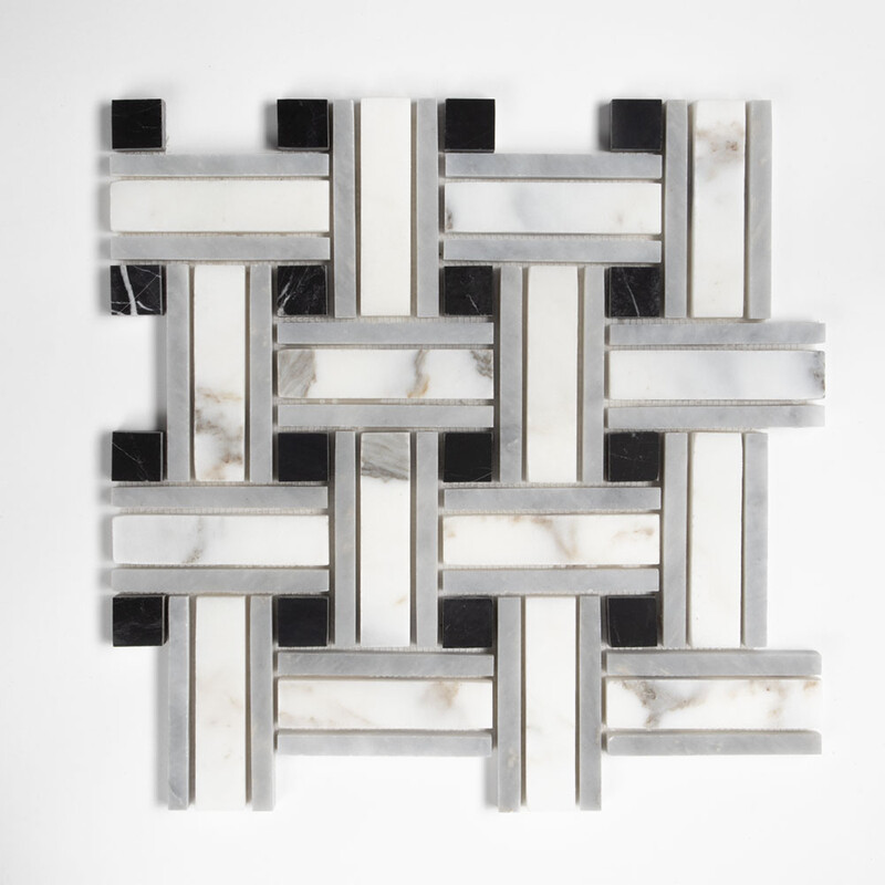 Calacatta Gold Honed Lattice Marble Mosaic 12×12 Image