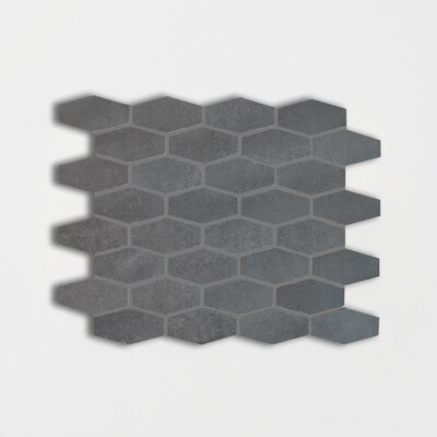 Basalto Honed Elongated Hexagon Basalt Mosaic 10x12 1/4