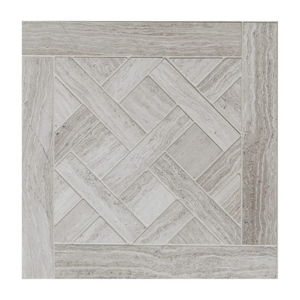 Parquet De Chantilly Haisa Light Honed Marble Waterjet Decos 8 1/2×8 1/2 Image