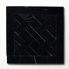 Parquet De Chantilly Black Honed Marble Waterjet Decos 8 1/2×8 1/2 Image