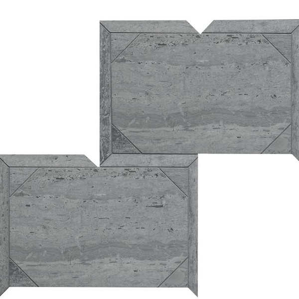 Serie Parquet Haisa Blue Honed Marble Waterjet Decos 12 1/4×16 3/16 Image