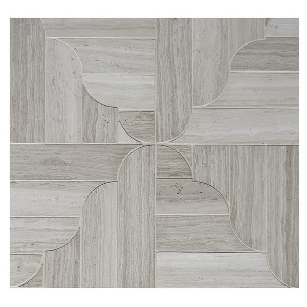 Banter Parquet Haisa Light Honed Marble Waterjet Decos 12 1/16×12 1/16 Image