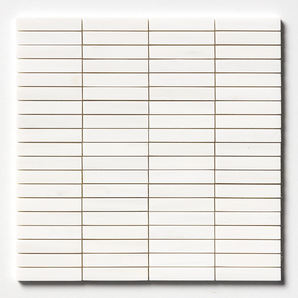 Bianco Dolomiti Honed 5/8×3 Marble Mosaic 12×12 Image