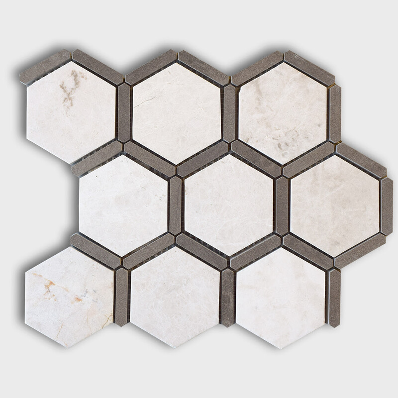 Bordeaux, Bosphorus Honed Marble Mosaics 8 1/2x11