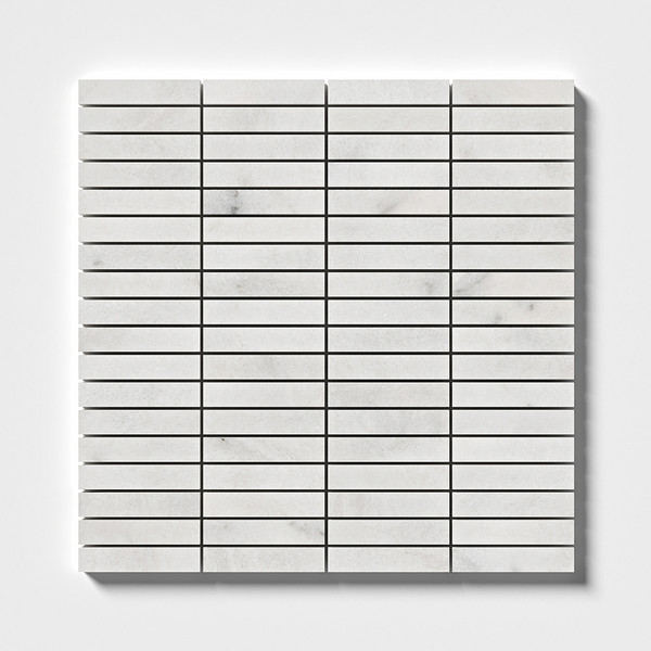 Glacier Honed 5/8×3 Marble Mosaic 12×12 Image