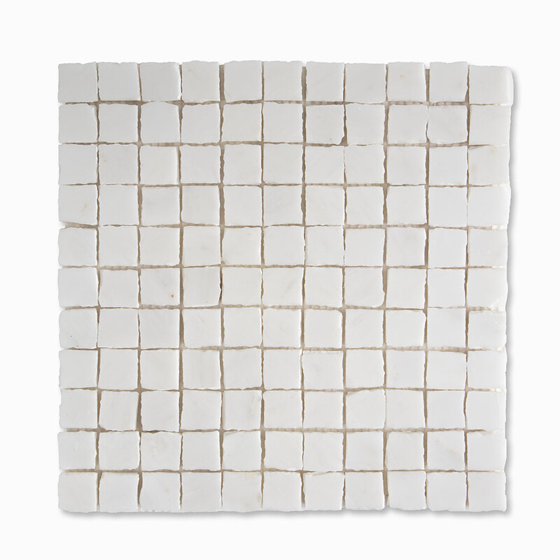 Calacatta Bella Polished Hand Clipped 1x1 Marble Mosaics 11 3/4 X 11 3/4