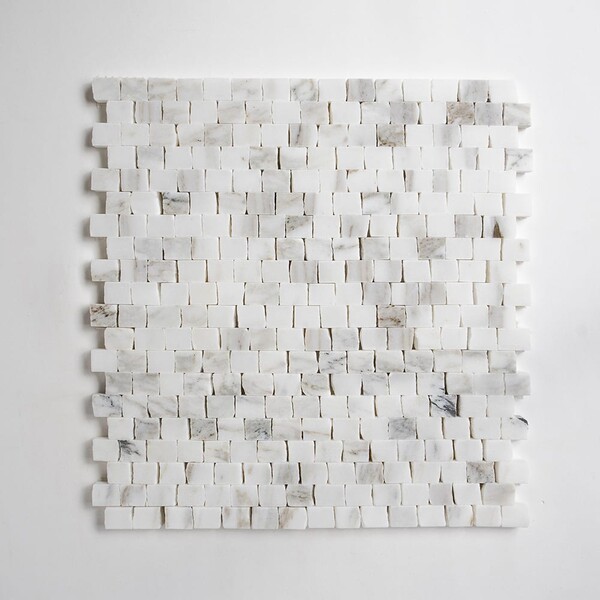 Calacatta Gold Royal Honed Broken Joint Marble Mosaic 11 3/4×12 Image