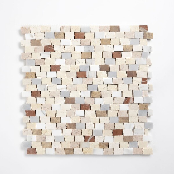 Multicolor Multi Finish Broken Joint Marble Mosaic 11 3/4×12 Image