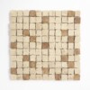 Roman Travertine, Scabas Red Travertine Honed Hand Clipped 1×1 Travertine Mosaics 11 3/4×11 3/4