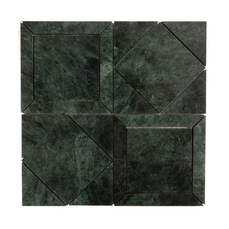 Verde Lucia Honed Palazzoli Essenza Marble Mosaics 12x12