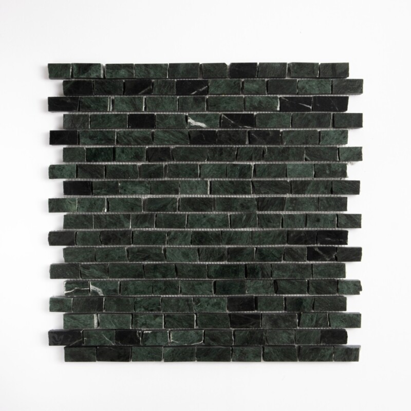Verde Lucia Honed Broken Joint Marble Mosaics 11 3/4x12
