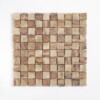 Roman Travertine, Scabas Red Travertine Honed Hand Clipped 1×1 Travertine Mosaics 10 5/8×10 5/8