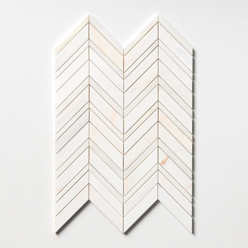 Confetti Honed Chevron Fusion Marble Mosaics 16x11 7/8