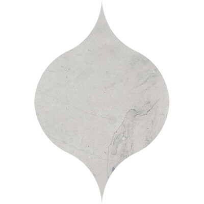 Winter Leaf Britannia Honed Limestone Waterjet Decos 4 7/8×6 13/16 Image