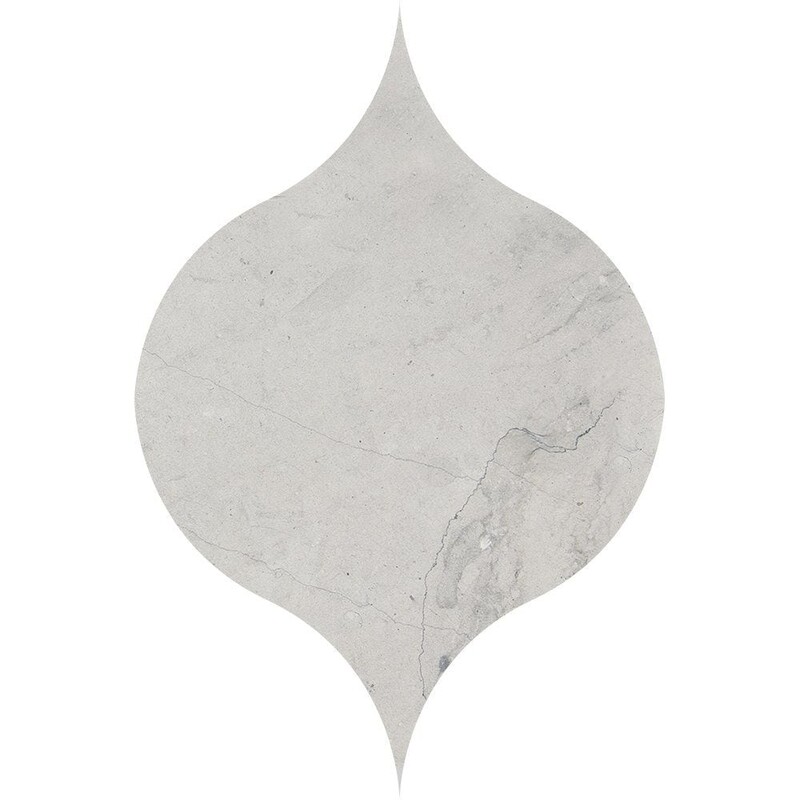 Winter Leaf Britannia Honed Limestone Waterjet Decos 4 7/8×6 13/16 Image
