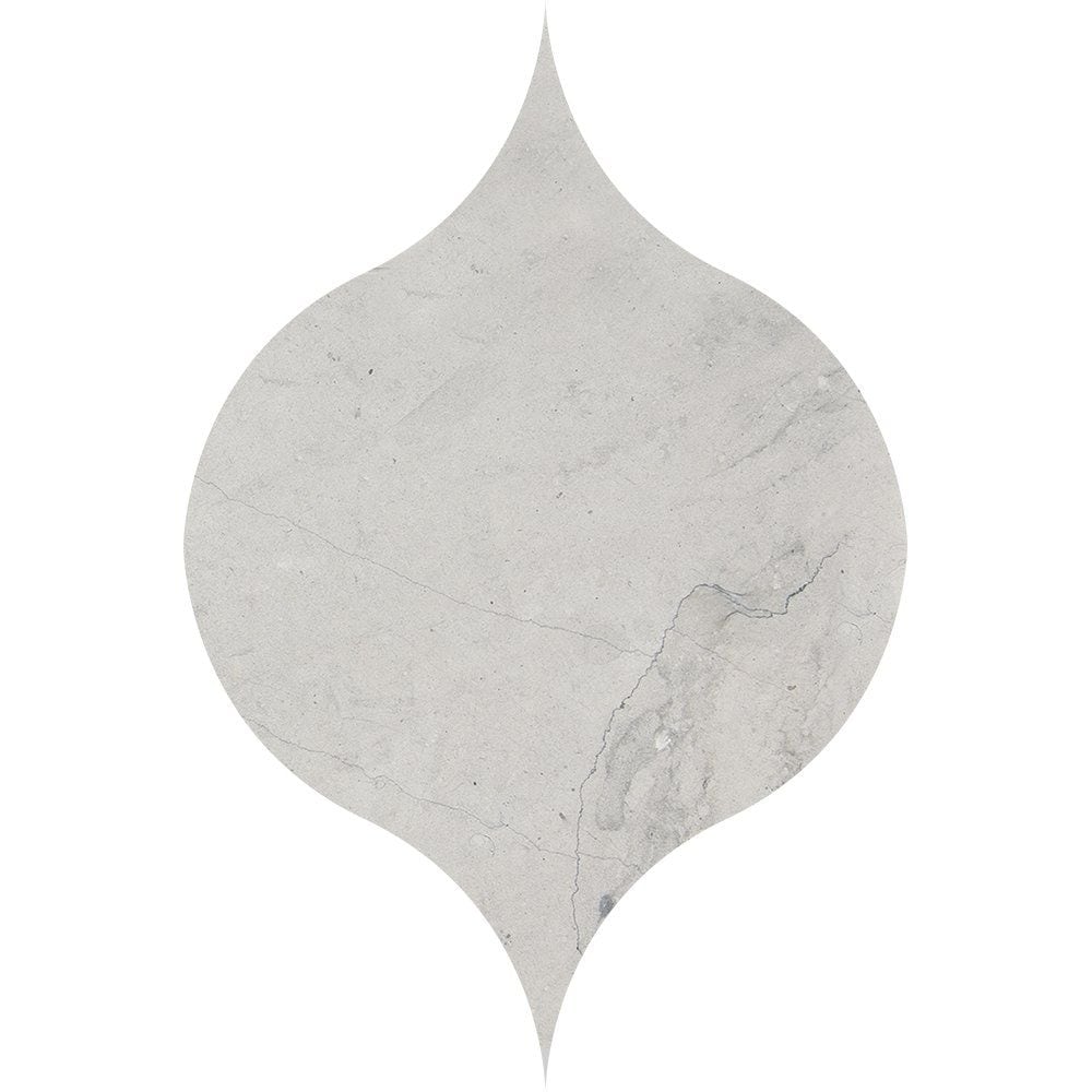 Winter Leaf Britannia Honed Limestone Waterjet Decos 4 7/8x6 13/16