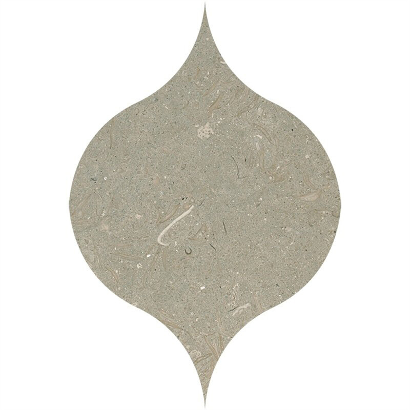 Winter Leaf Olive Green Honed Limestone Waterjet Decos 4 7/8x6 13/16