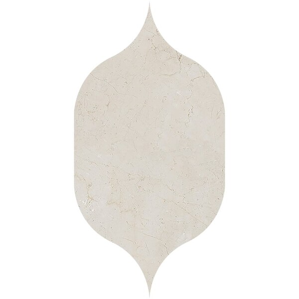 Gothic Arabesque Crema Marfil Honed Marble Waterjet Decos 4 7/8×8 13/16 Image