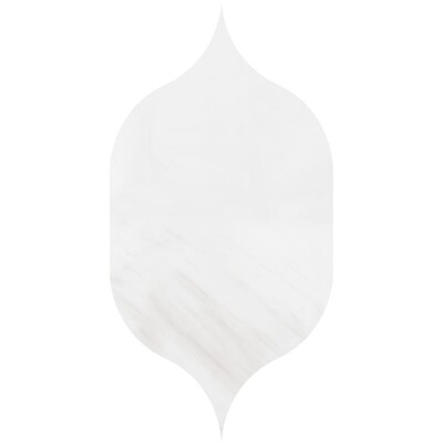 Gothic Arabesque Snow White Honed Marble Waterjet Decos 4 7/8x8 13/16