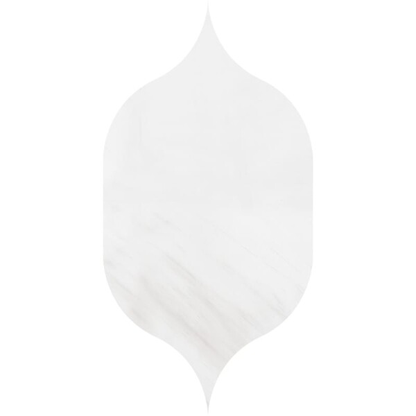Gothic Arabesque Snow White Honed Marble Waterjet Decos 4 7/8×8 13/16 Image