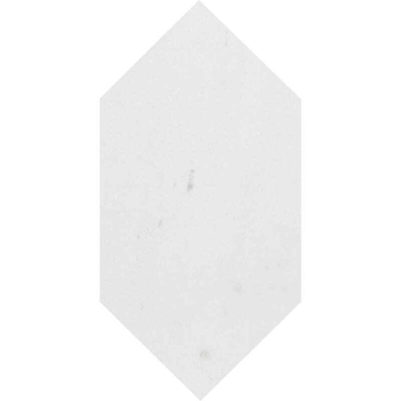 Large Picket Aspen White Honed Marble Waterjet Decos 6×12 Image