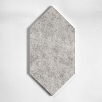 Large Picket Silver Shadow Honed Marble Waterjet Decos 6×12 Image