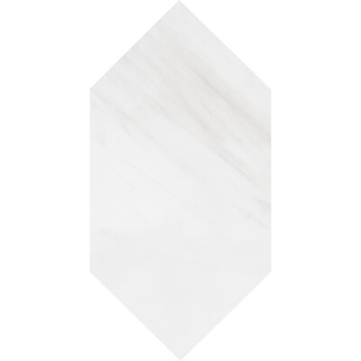 Large Picket Snow White Polished Marble Waterjet Decos 6x12