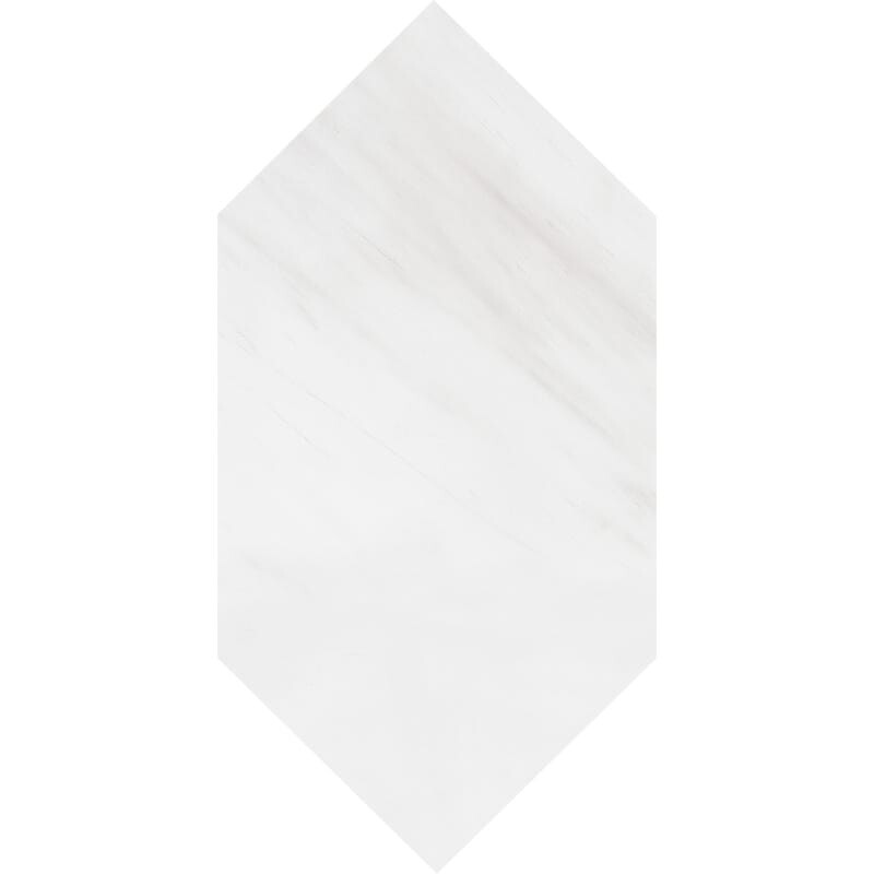 Snow White Polished Large Picket Waterjet Marble Tiles 6x12