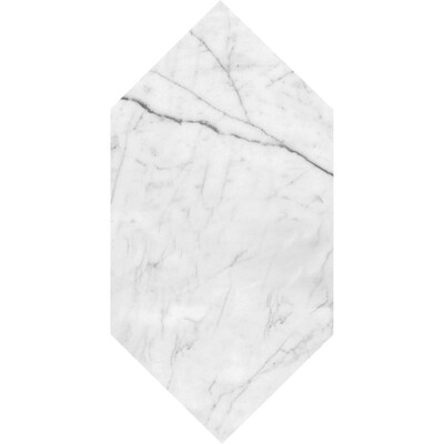 Large Picket White Carrara Honed Marble Waterjet Decos 6x12