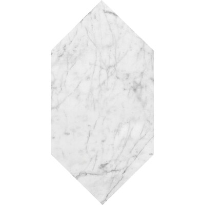 Large Picket White Carrara C Polished Marble Waterjet Decos 6x12