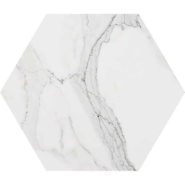 Hexagon Calacatta Gold Honed Marble Waterjet Decos 5 25/32×5 Image
