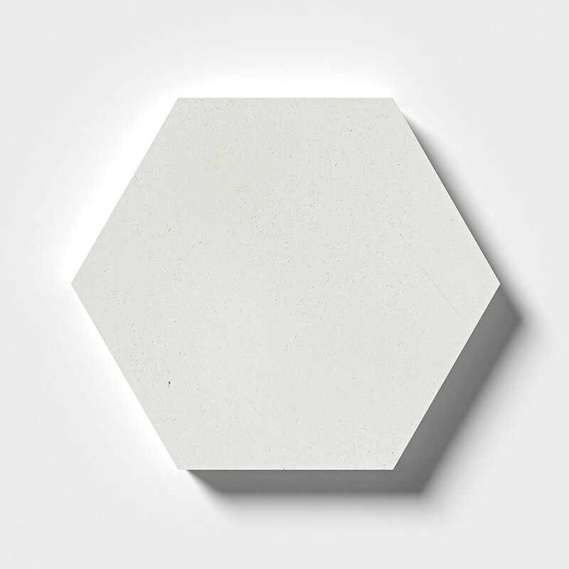 Hexagon Champagne Honed Limestone Waterjet Decos 5 25/32×5 Image