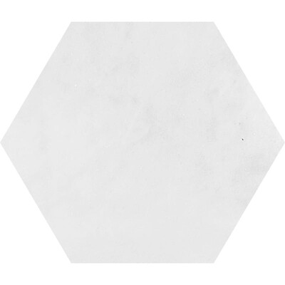Hexagon Glacier Honed Marble Waterjet Decos 5 25/32x5