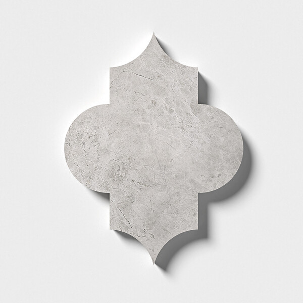 Arabesquette Silver Shadow Honed Marble Waterjet Decos 6×8 1/4 Image