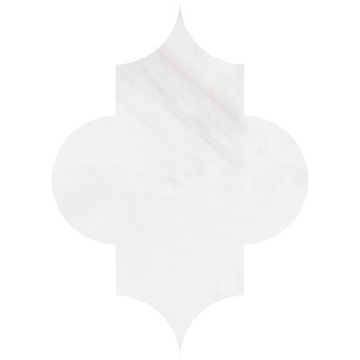 Arabesquette Snow White Honed Marble Waterjet Decos 6x8 1/4